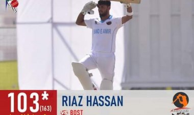 د بندامیر لوبډلې پیلیز توپوهونکي ریاض حسن په احمدشاه ابدالي فرسټ کلاس سیالیو کې تر ټولو زیاتې ۶۳۶ منډې جوړې کړې، چې ۳ سلیزې هم پکې شاملې وې. ریاض د دغو سیالیو تر ټولو غوره توپوهونکی ونومول شو، نوموړی د خپلې دغې سترې کارنامې په اړه وایي: