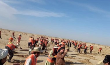 ‏د بلخ حیرتان په بندري ښارګوټي کې د ۲۰ کیلو متره شنه کمر بند جوړولو چارې پیل سوې.