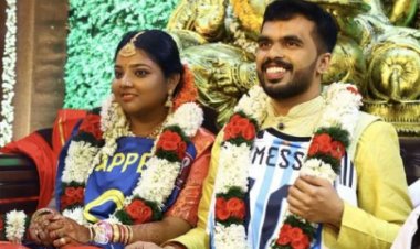 بازتاب جام جهانی فوتبال؛ زوج هندی در مراسم عروسی هم از تشویق تیمهای حریف دست بر نداشتند.